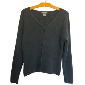 Xhilaration Y2K Baby Cardigan Ribbed Fuzzy Angora Button Front Sweater Size XL